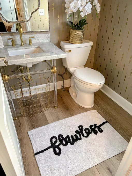 Inspire Me! Home Decor Flawless White Bath Rug BATHROOM