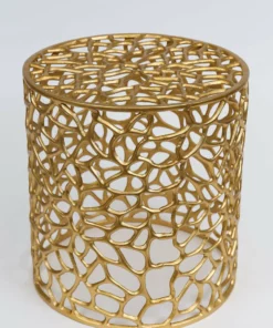 Inspire Me! Home Decor Openwork Coral Gold Sidetables (Set Of 2)