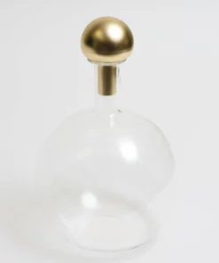 Inspire Me! Home Decor Glass Bottle With Gold Stopper