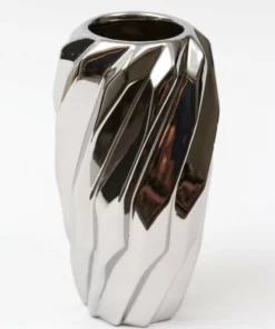 Inspire Me! Home Decor Silver Wavy Design Vase " From Pops Of Color Home Collection"