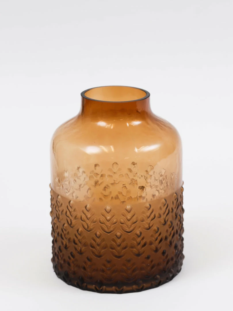 Inspire Me! Home Decor Amber Glass Textured Vase (2 Sizes) 6 Inspire Me! Home Decor Amber Glass Textured Vase (2 Sizes)