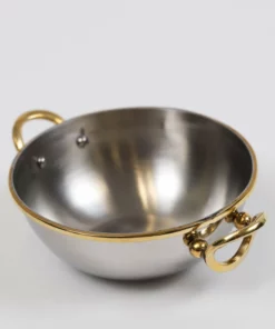 Inspire Me! Home Decor Silver Metal Bowl With Open Hold Handles