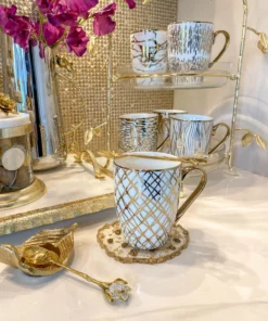 Inspire Me! Home Decor 16 Oz. Abstract Gold Pattern Print Mugs - (6 Designs)