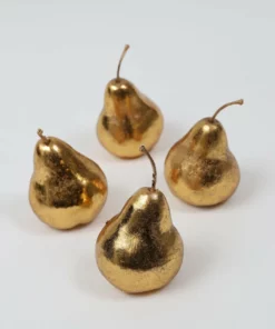 Inspire Me! Home Decor Gold Metallic Decorative Pears (Set Of 4)