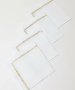 Inspire Me! Home Decor Set Of 4 Embroidered Border Napkins (2 Colors)