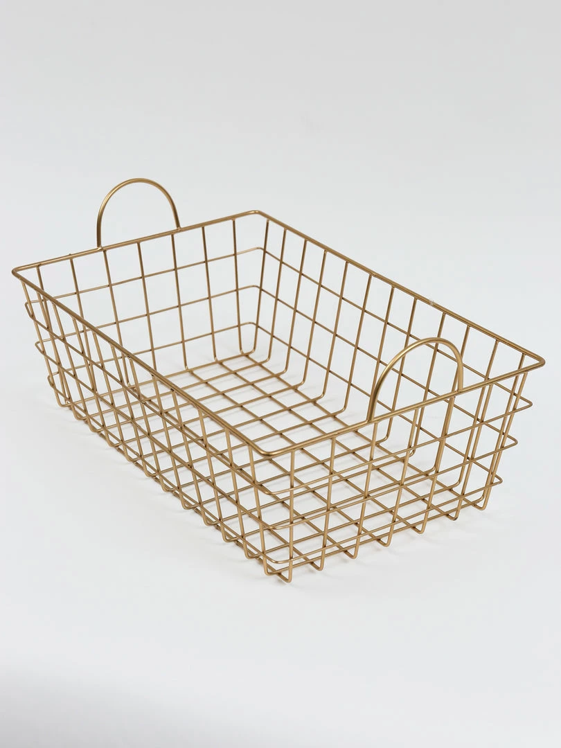 Inspire Me! Home Decor Gold Rectangular Wired Basket (3 Sizes) 5 Inspire Me! Home Decor Gold Rectangular Wired Basket (3 Sizes)
