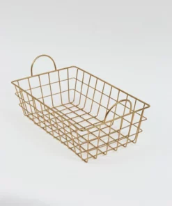 Inspire Me! Home Decor Gold Rectangular Wired Basket (3 Sizes) 10 Inspire Me! Home Decor Gold Rectangular Wired Basket (3 Sizes)