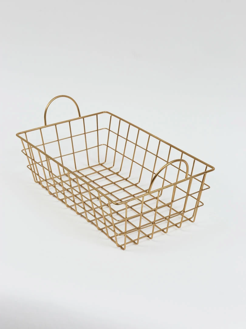 Inspire Me! Home Decor Gold Rectangular Wired Basket (3 Sizes) 6 Inspire Me! Home Decor Gold Rectangular Wired Basket (3 Sizes)