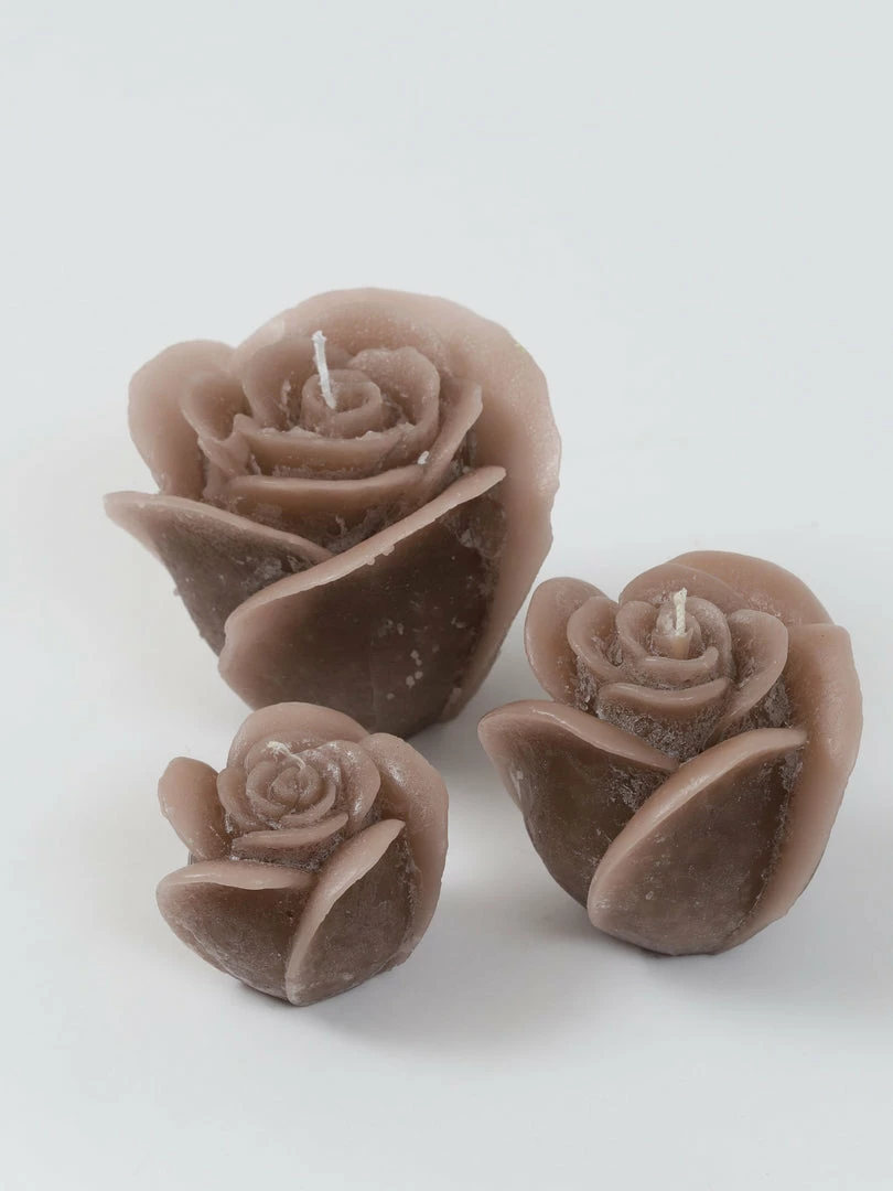 Inspire Me! Home Decor Beige Opaque Rose Candle (3 Sizes) 4 Inspire Me! Home Decor Beige Opaque Rose Candle (3 Sizes)