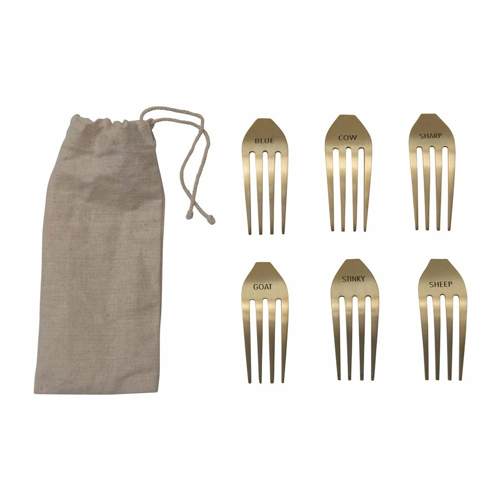 Inspire Me! Home Decor Gold Fork Cheese Markers (Set Of 6) 5 Inspire Me! Home Decor Gold Fork Cheese Markers (Set Of 6)
