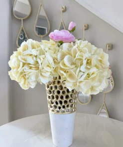 Inspire Me! Home Decor Textured Design Vase With White Marble Base (2 Colors)