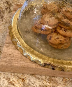 Inspire Me! Home Decor Gold Bordered Glass Cake Dome 14 Inspire Me! Home Decor Gold Bordered Glass Cake Dome