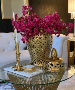 Inspire Me! Home Decor Ginger Jars Gold Beaded Ginger Jar (2 Sizes)