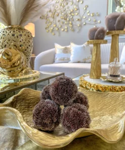 Inspire Me! Home Decor Copper Metallic Floral Orb (2 Sizes)