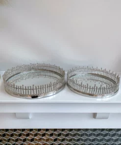 Inspire Me! Home Decor Round Mirror Tray (2 Sizes) (2 Colors)