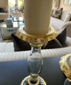 Inspire Me! Home Decor Glass Candle Holders With Gold Ruffle Detail (2 Sizes) 17 Inspire Me! Home Decor Glass Candle Holders With Gold Ruffle Detail (2 Sizes)