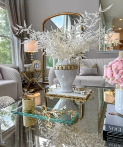 Inspire Me! Home Decor White Ceramic Ginger Jar With Stunning Gold Chain Details (3 Sizes) 21 Inspire Me! Home Decor White Ceramic Ginger Jar With Stunning Gold Chain Details (3 Sizes)