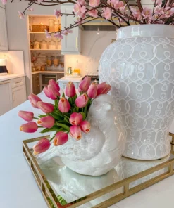 Inspire Me! Home Decor SEASONAL White Outdoor/Indoor Bird Planter/Vase