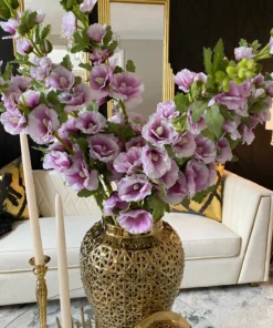 Inspire Me! Home Decor Floral Stems Hollyhock Stem (3 Colors) 22 Inspire Me! Home Decor Floral Stems Hollyhock Stem (3 Colors)