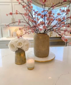 Inspire Me! Home Decor Grey Tapered Vase W/ Gold Design