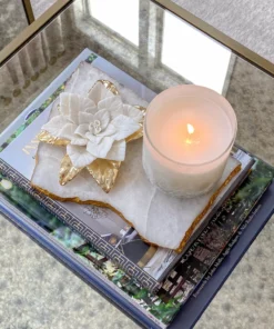 Inspire Me! Home Decor White And Gold Flower Decor