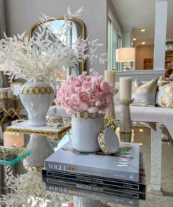 Inspire Me! Home Decor White Ceramic Ginger Jar With Stunning Gold Chain Details (3 Sizes) 20 Inspire Me! Home Decor White Ceramic Ginger Jar With Stunning Gold Chain Details (3 Sizes)