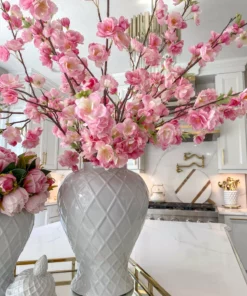 Inspire Me! Home Decor Floral Stems Pink Cherry Blossom Branch Stem