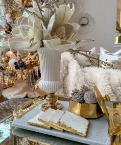 Inspire Me! Home Decor Gold White Linear Vase (2 Colors)