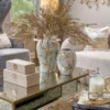 Inspire Me! Home Decor White Vase With Gold Floral Detail (2 Sizes)