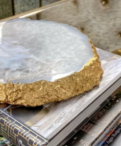 Inspire Me! Home Decor Metallic Gold Edge Agate Trivet