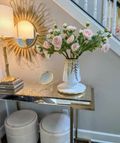 Inspire Me! Home Decor Floral Stems 25" Peach Real-Touch Triple Bloom Ranunculus Stem