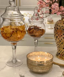 Inspire Me! Home Decor Glass Stem Jar (2 Sizes) Jars