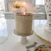 Inspire Me! Home Decor Silver And White Beaded Mini Cupcake Stand/Candle Holder 2 Inspire Me! Home Decor Silver And White Beaded Mini Cupcake Stand/Candle Holder