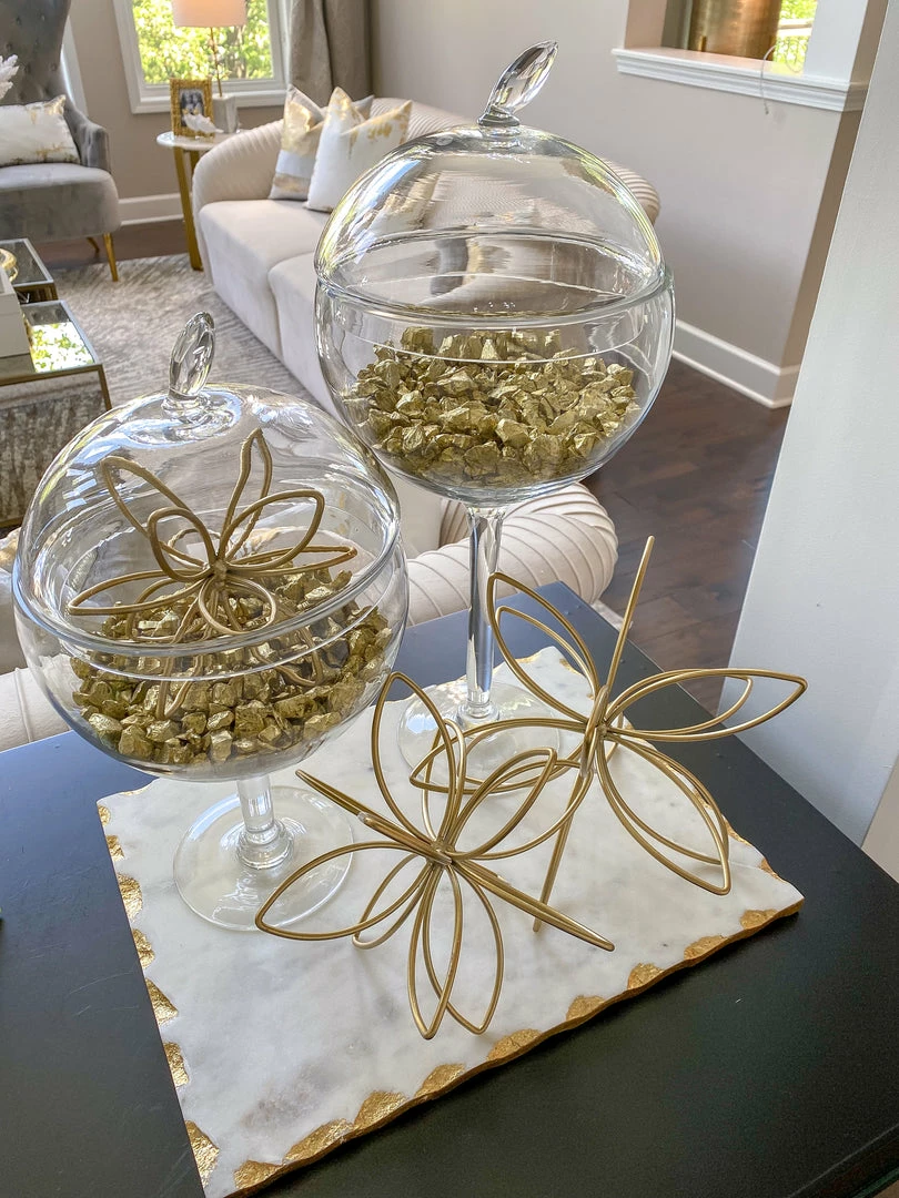 Inspire Me! Home Decor Gold Abstract Floral Tabletop Decor (3 Sizes) 3 Inspire Me! Home Decor Gold Abstract Floral Tabletop Decor (3 Sizes)