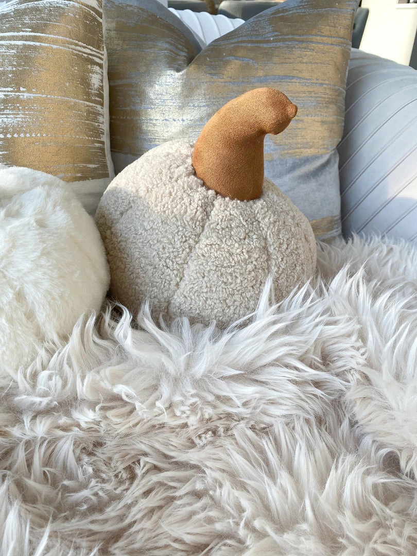 Inspire Me! Home Decor Beige Sherpa Pumpkin Pillow PILLOWS, RUGS, & THROWS 5 Inspire Me! Home Decor Beige Sherpa Pumpkin Pillow PILLOWS, RUGS, & THROWS