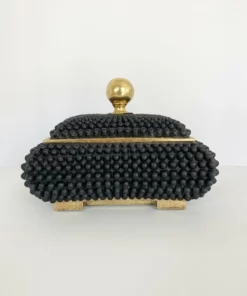 Inspire Me! Home Decor Black Studded Box W/ Gold Detailing