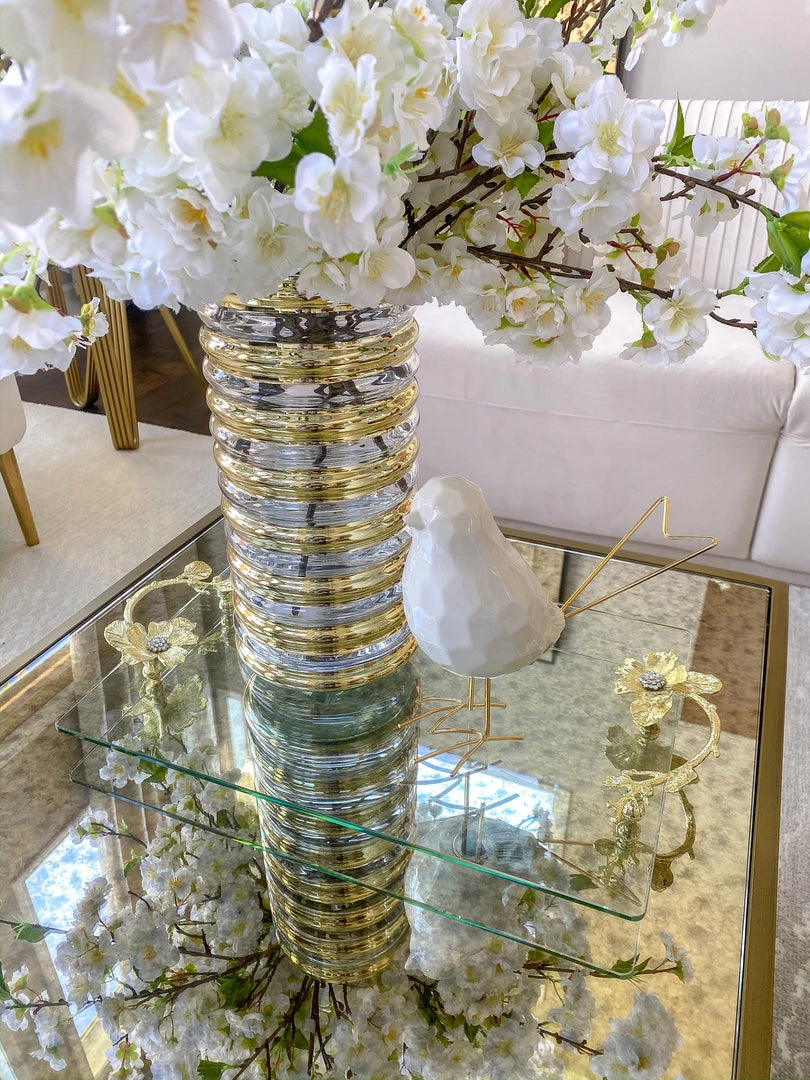 Inspire Me! Home Decor Gold Ribbed Glass Vase (2 Sizes) 8 Inspire Me! Home Decor Gold Ribbed Glass Vase (2 Sizes)