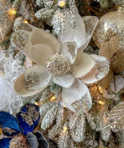 Inspire Me! Home Decor Large Beaded Ivory Magnolia Stem 8 Inspire Me! Home Decor Large Beaded Ivory Magnolia Stem