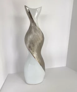 Inspire Me! Home Decor Silver And White Twisted Vase (2 Sizes)
