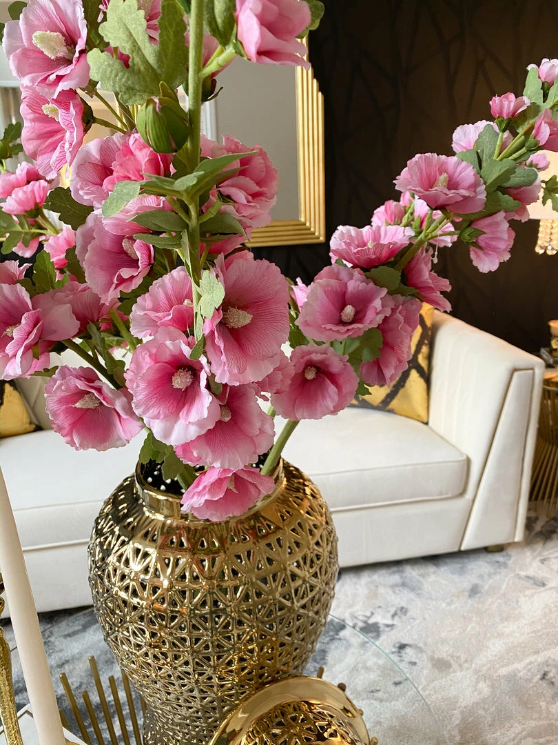 Inspire Me! Home Decor Floral Stems Hollyhock Stem (3 Colors) 11 Inspire Me! Home Decor Floral Stems Hollyhock Stem (3 Colors)