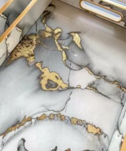 Inspire Me! Home Decor Marble Tray With Gold Edges And Metallic Marble Pattern (2 Sizes) 10 Inspire Me! Home Decor Marble Tray With Gold Edges And Metallic Marble Pattern (2 Sizes)