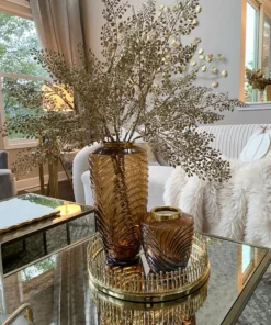 Inspire Me! Home Decor Amber Textured Vase With Gold Rim (2 Sizes) 11 Inspire Me! Home Decor Amber Textured Vase With Gold Rim (2 Sizes)