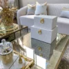 Inspire Me! Home Decor Set Of 2 Faux Leather Boxes W/ Gold Accent (2 Colors)