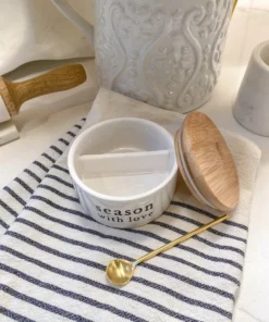 Inspire Me! Home Decor KITCHEN "Season With Love" Ceramic Sugar/Spice Holder