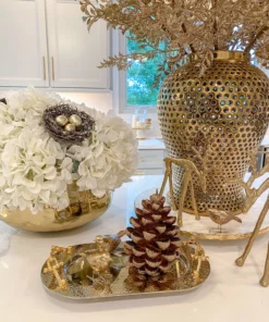 Inspire Me! Home Decor Large Glitter Pinecone Candle