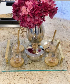 Inspire Me! Home Decor Bowl With Gold Floral Handle