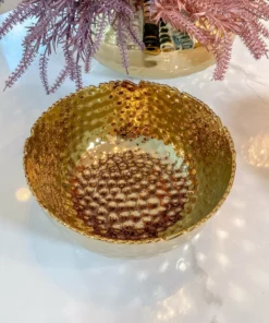Inspire Me! Home Decor Hammered Porcelain Gold Bowl (2 Sizes)