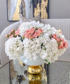 Inspire Me! Home Decor Floral Stems Real Touch White Hydrangea Stem