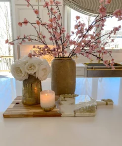 Inspire Me! Home Decor Ceramic Large Grey Vase W/ Gold Raised Design