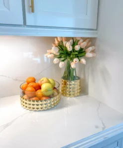 Inspire Me! Home Decor Tall Gold Textured Glass Vase